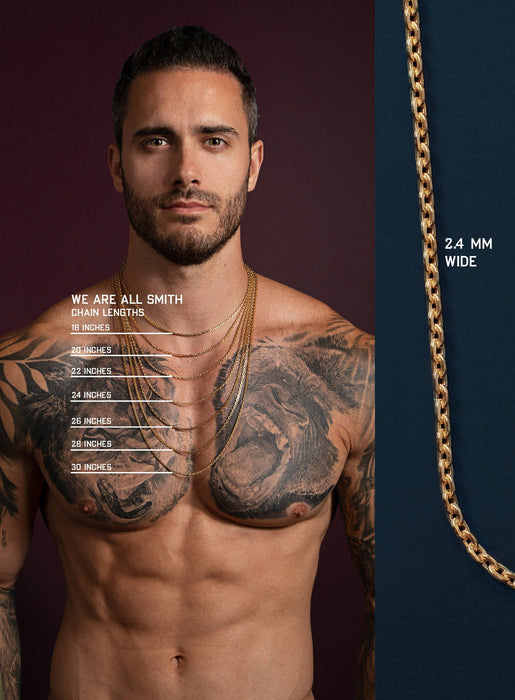 Gold Cable Chain Necklace for Men Jewelry We Are All Smith