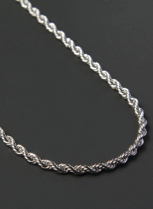 Waterproof Silver Rope chain necklace 2.5 mm Necklaces WE ARE ALL SMITH: Men's Jewelry & Clothing.   