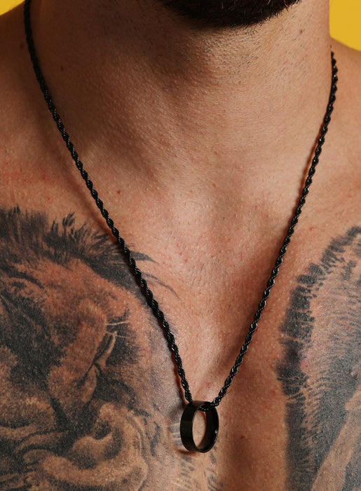 Black ring necklace Jewelry for Men Necklaces WE ARE ALL SMITH: Men's Jewelry & Clothing.