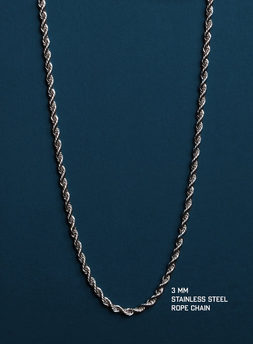 Waterproof Men's Rope Chain 3mm Jewelry WE ARE ALL SMITH: Men's Jewelry & Clothing.
