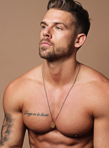 Bronze oval dog tag on oxidized sterling curb chain Necklaces WE ARE ALL SMITH: Men's Jewelry & Clothing.