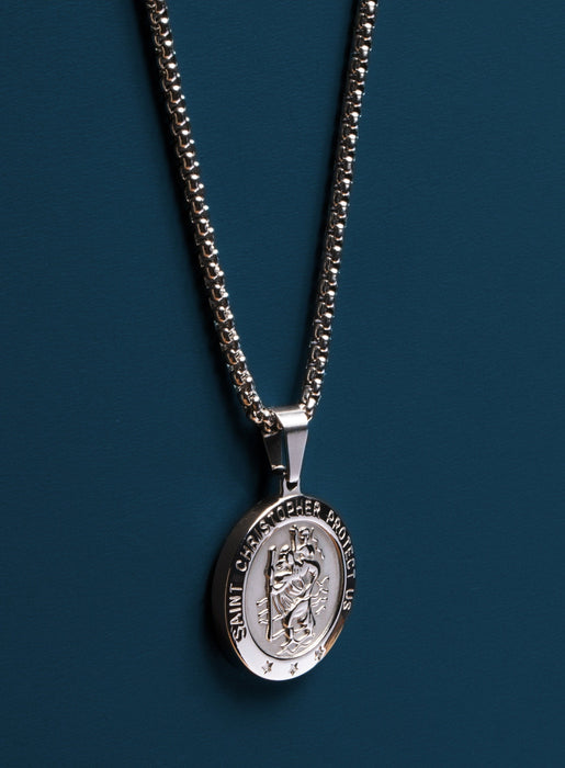 Sweatproof + Waterproof Saint Christopher Necklace Necklaces WE ARE ALL SMITH: Men's Jewelry & Clothing.