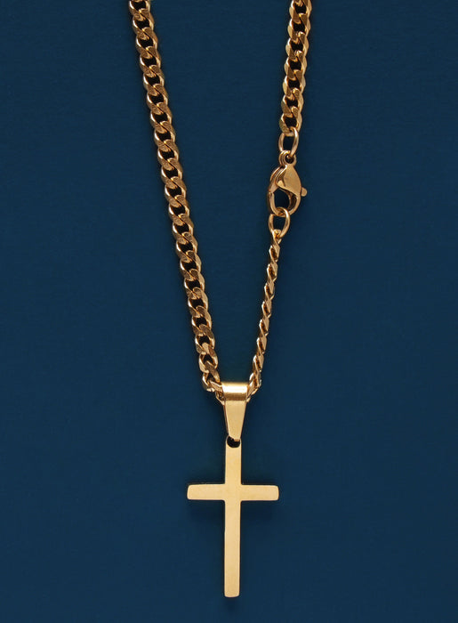 Cuban Chain Gold Cross Necklace for Men Necklaces WE ARE ALL SMITH: Men's Jewelry & Clothing.