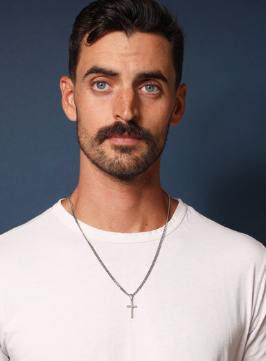 Waterproof Silver Cross Necklace for Men Necklaces WE ARE ALL SMITH: Men's Jewelry & Clothing.