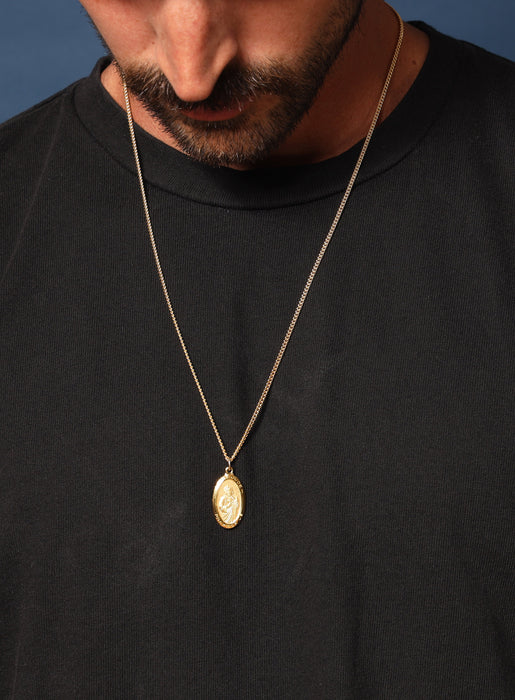 Saint Jude Gold Medal Necklace Necklaces WE ARE ALL SMITH: Men's Jewelry & Clothing.