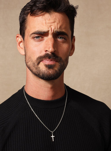 Waterproof Men's Small Silver Cross Pendant Necklaces WE ARE ALL SMITH: Men's Jewelry & Clothing.