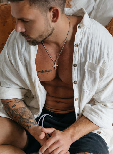 Waterproof Silver Crucifix Necklace Necklaces WE ARE ALL SMITH: Men's Jewelry & Clothing.