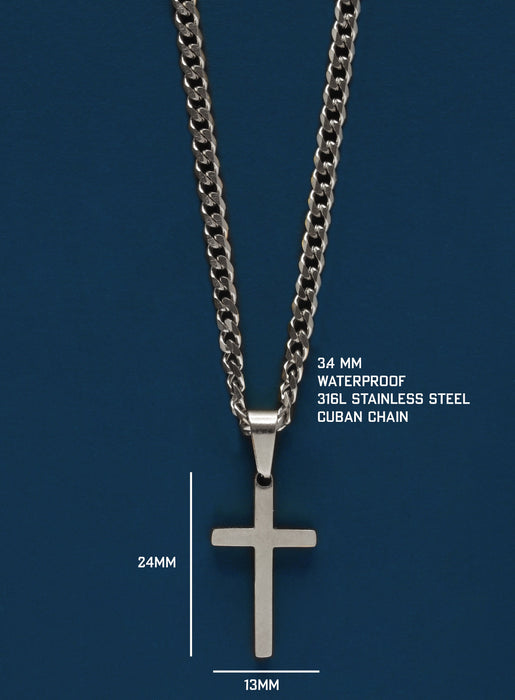 Waterproof Silver Cross Necklace for Men Necklaces WE ARE ALL SMITH: Men's Jewelry & Clothing.