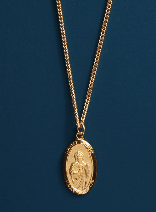 Saint Jude Gold Medal Necklace Necklaces WE ARE ALL SMITH: Men's Jewelry & Clothing.