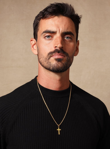 Medium Gold Cross on Rope chain Necklaces WE ARE ALL SMITH: Men's Jewelry & Clothing.