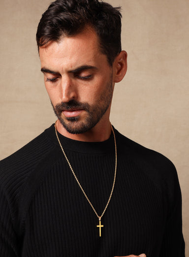 Large Gold Cross on Rope chain Necklaces WE ARE ALL SMITH: Men's Jewelry & Clothing.