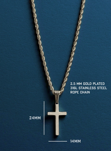 Waterproof Medium Silver Cross Pendant for Men Necklaces WE ARE ALL SMITH: Men's Jewelry & Clothing.