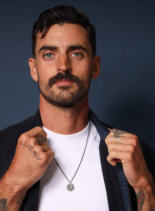 925 Oxidized Sterling Silver Griffin Coin Necklace Necklaces WE ARE ALL SMITH: Men's Jewelry & Clothing.