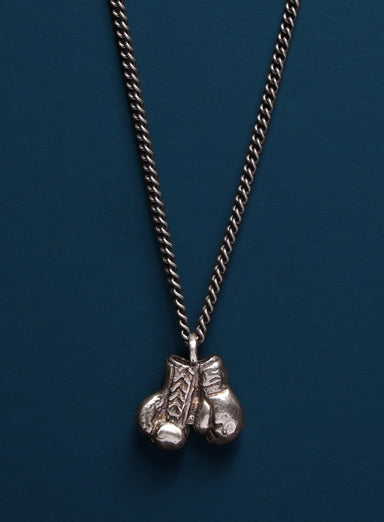 925 Oxidized Sterling Silver Boxing Gloves necklace Necklaces WE ARE ALL SMITH: Men's Jewelry & Clothing.