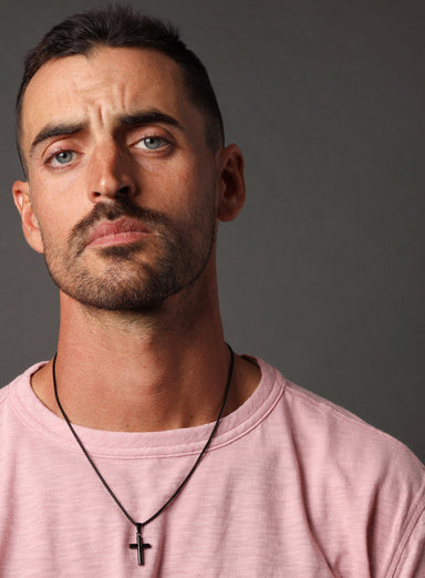 Black Stainless Steel Medium Cross Necklace  WE ARE ALL SMITH: Men's Jewelry & Clothing.