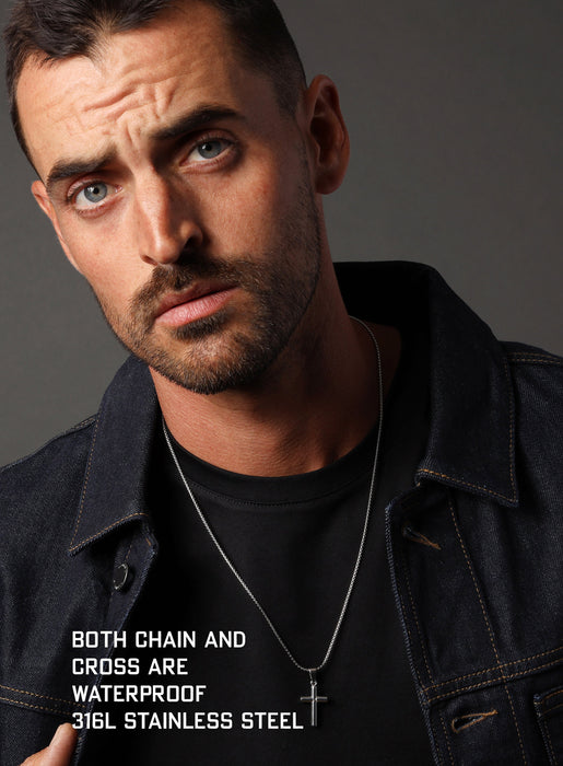 316L Stainless Steel Medium Bamboo Cross Necklace Necklaces WE ARE ALL SMITH: Men's Jewelry & Clothing.