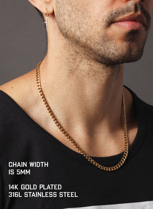 5mm gold curb chain  WE ARE ALL SMITH: Men's Jewelry & Clothing.   