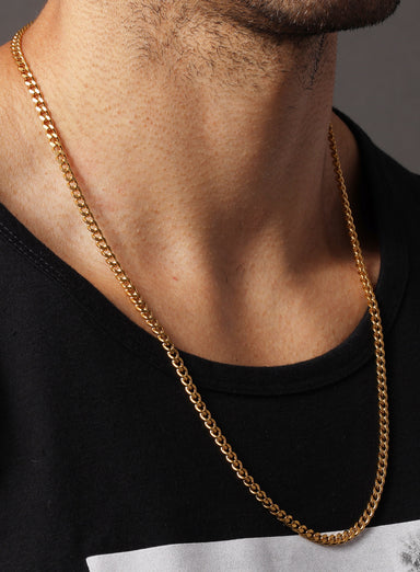 4mm 316L Gold Plated Stainless Steel Necklaces WE ARE ALL SMITH: Men's Jewelry & Clothing.