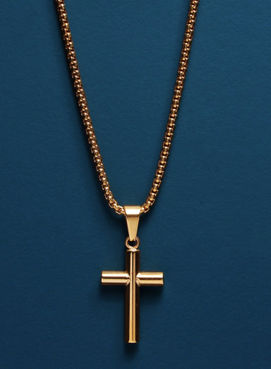 Men's Bamboo Gold Cross Pendant Necklace Necklaces WE ARE ALL SMITH: Men's Jewelry & Clothing.   