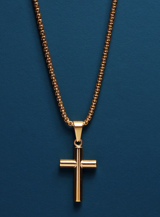Men's Bamboo Gold Cross Pendant Necklace Necklaces WE ARE ALL SMITH: Men's Jewelry & Clothing.   