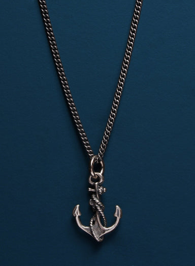 Anchor necklace in 925 oxidized sterling silver Necklaces WE ARE ALL SMITH: Men's Jewelry & Clothing.   