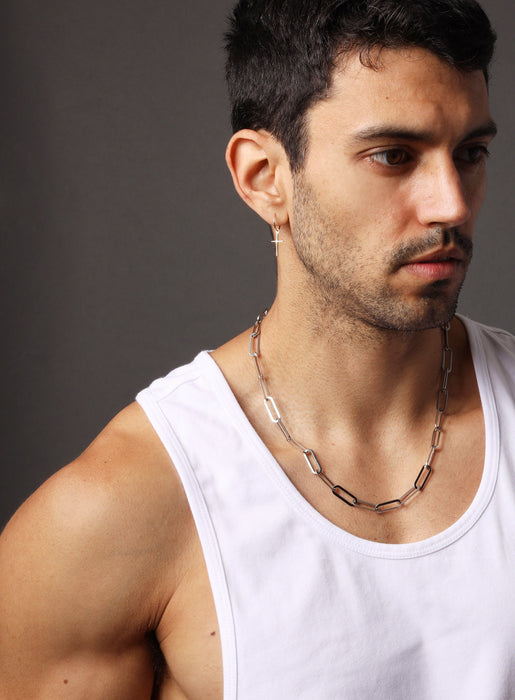 Waterproof Men's Necklaces Large Clip stainless steel chain Necklaces WE ARE ALL SMITH: Men's Jewelry & Clothing.   