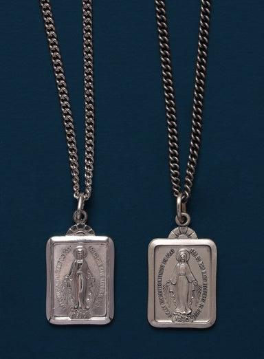 Miraculous Medal Rectangular Shape Pendant Necklace Jewelry WE ARE ALL SMITH