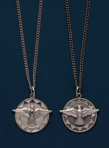 Holy Spirit Dove Sterling Silver Pendant Necklace for Men Jewelry WE ARE ALL SMITH