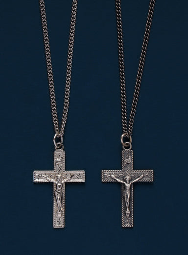 Sterling Silver Crucifix Cross Pendant Necklace for Men Jewelry WE ARE ALL SMITH