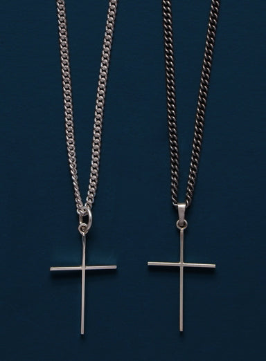 Minimalist Sterling Silver Cross Pendant Necklace for Men Jewelry WE ARE ALL SMITH
