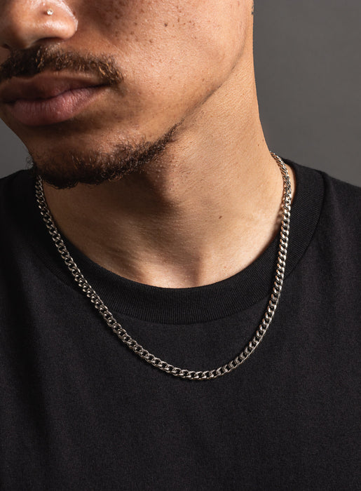 Waterproof 5mm Miami Cuban Beveled Chain Necklace for Men Jewelry WE ARE ALL SMITH