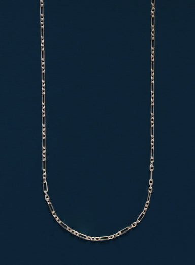 2mm Sterling Silver Cable Chain with Figaro Link Pattern Necklace WE ARE ALL SMITH   