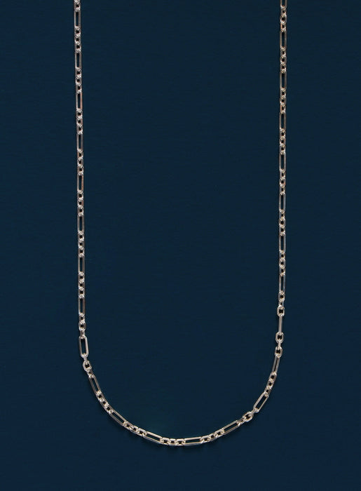 2mm Sterling Silver Cable Chain with Figaro Link Pattern Necklace WE ARE ALL SMITH   