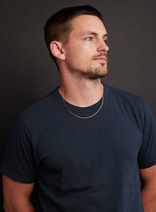 Men's 2mm 14k Gold Plated Herringbone Chain Necklace Necklace WE ARE ALL SMITH