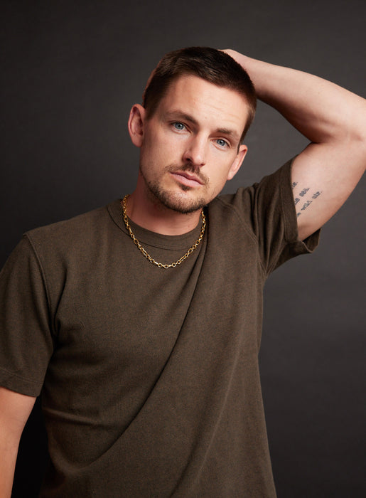 Men's 7mm 14k Gold Plated Textured Cable Chain Necklace Necklace WE ARE ALL SMITH