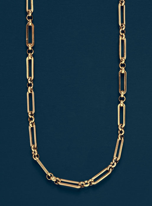 Men's Gold 4.5mm Elongated Cable Chain Necklace Necklace WE ARE ALL SMITH