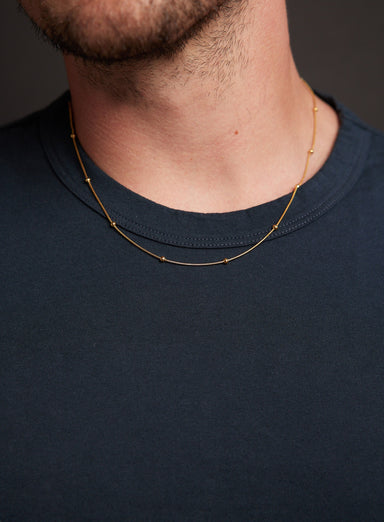 Mens Gold Minimalist Satellite Chain Necklace Necklace WE ARE ALL SMITH   