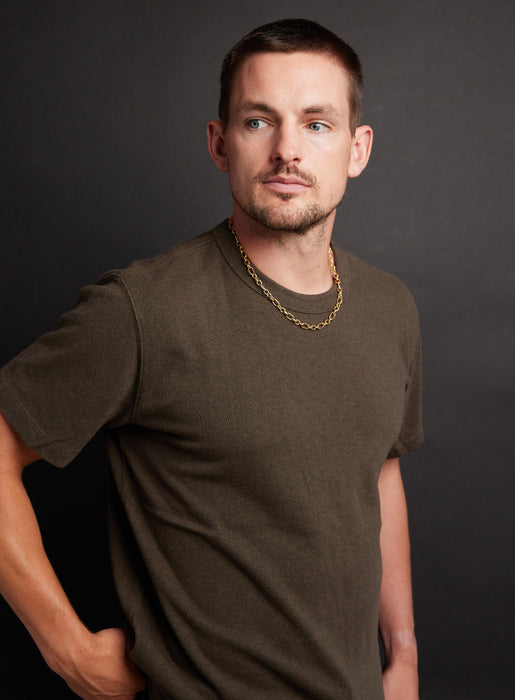 Men's 7mm 14k Gold Plated Textured Cable Chain Necklace Necklace WE ARE ALL SMITH