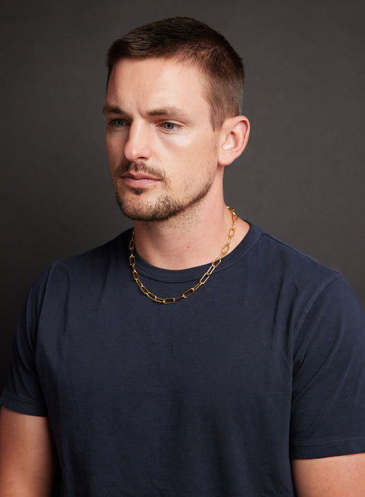 8mm Gold Men's Clip Cable Link Necklace Chain for Men Necklace WE ARE ALL SMITH