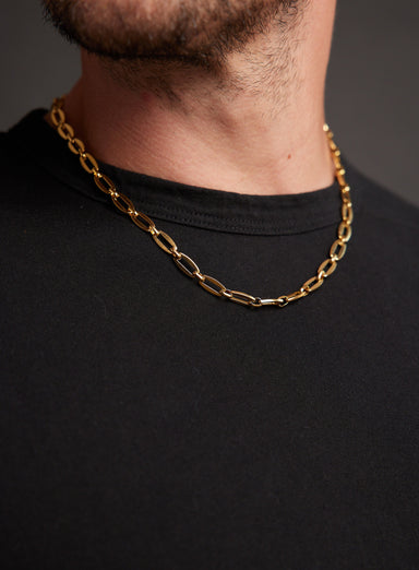 Men's Gold Necklace 7mm Thick Cable Chain Necklace WE ARE ALL SMITH   