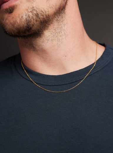 Gold THIN 1mm Cable Chain Necklace for Men Necklace WE ARE ALL SMITH   