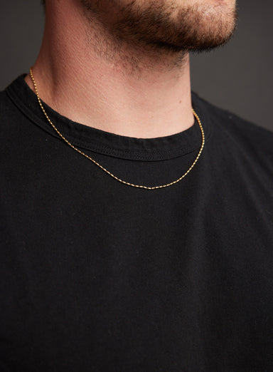 Minimalist 1mm 14k Gold Plated 316L Stainless Steel Gold Chain Necklace WE ARE ALL SMITH   