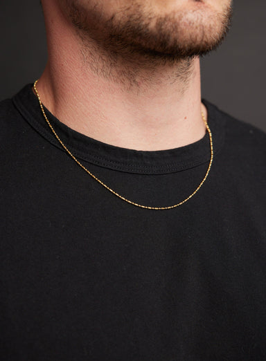 1mm Minimalist Gold Men's Chain Necklace Necklace WE ARE ALL SMITH   