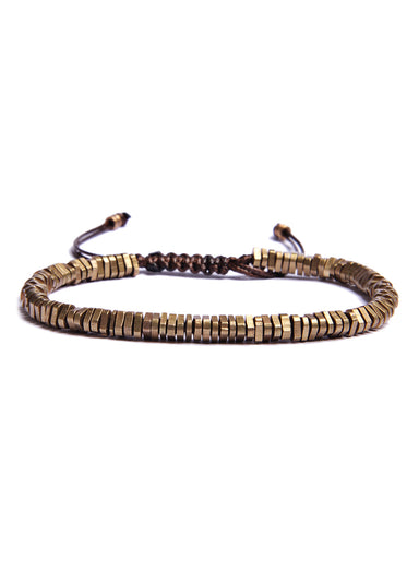 Raw Brass Triangles Beaded Men's Bracelet Bracelets We Are All Smith