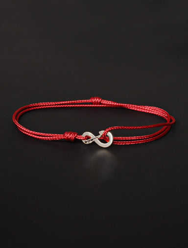 Infinity Bracelet - Red cord men's bracelet with silver clasp Jewelry We Are All Smith   