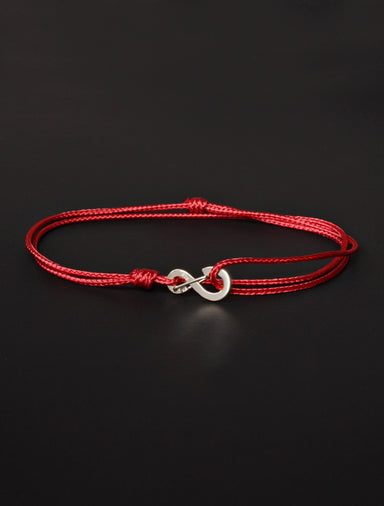 Infinity Bracelet - Red cord men's bracelet with silver clasp Jewelry We Are All Smith