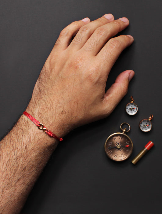 Infinity Bracelet - Red cord men's bracelet with silver clasp Jewelry We Are All Smith