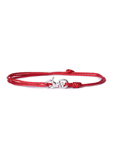 "Faith" Sterling Silver Micro Cord Bracelet in Red Jewelry We Are All Smith   