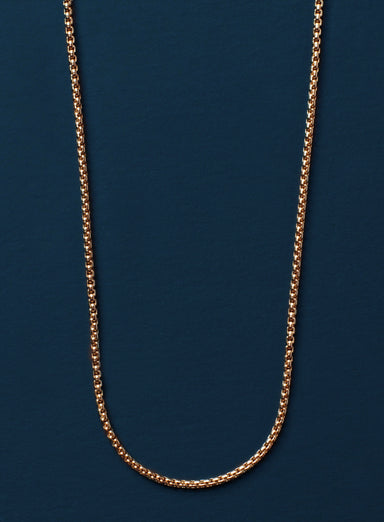 14K Gold Filled Round Box Chain Necklace for Men Necklaces We Are All Smith   