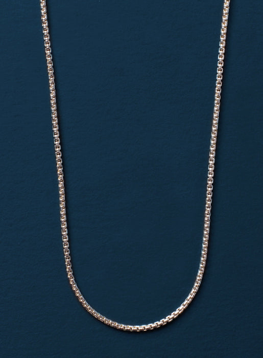 925 Sterling Silver Round Box Chain Necklace for Men Necklaces We Are All Smith